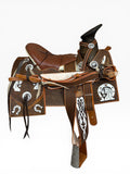 Montura Cincelada Pintada Cuadrada Fuste Bolsa de Toro.