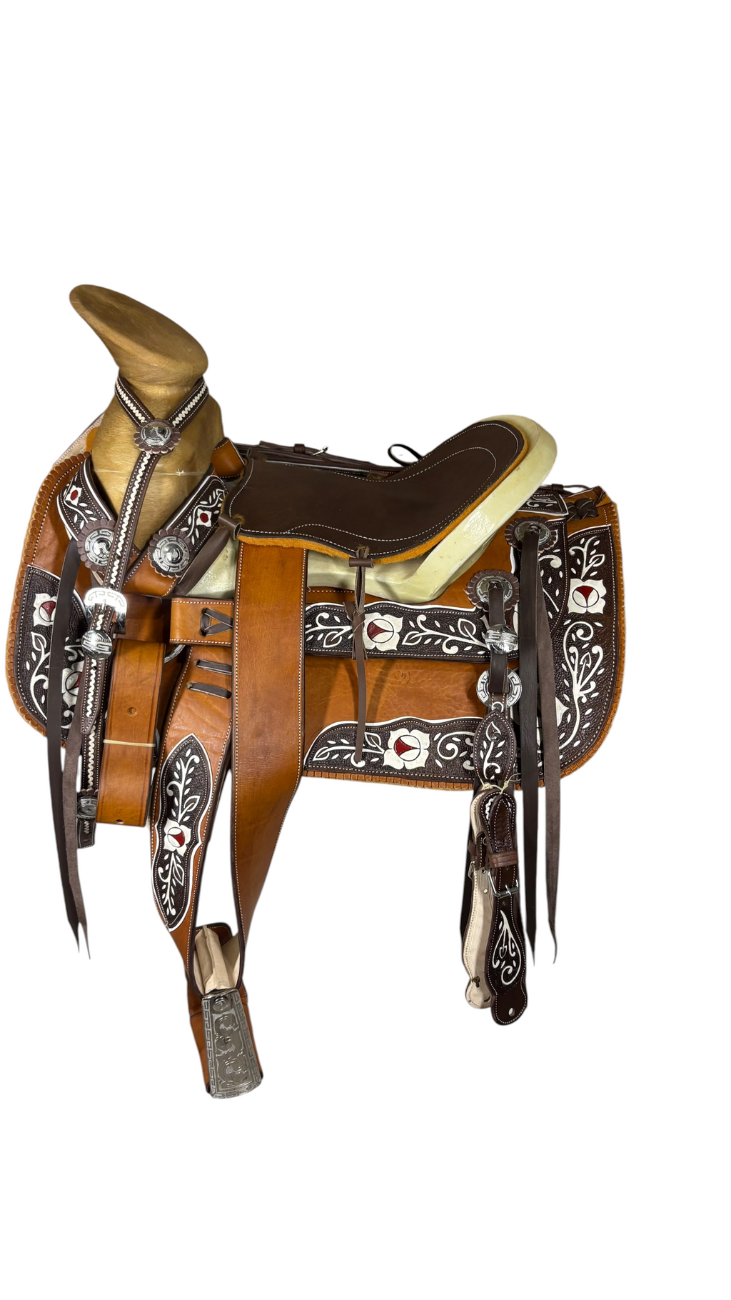 Montura Esqueleto Pintada con Herraje de Acero y Fuste Bolsa de Toro
