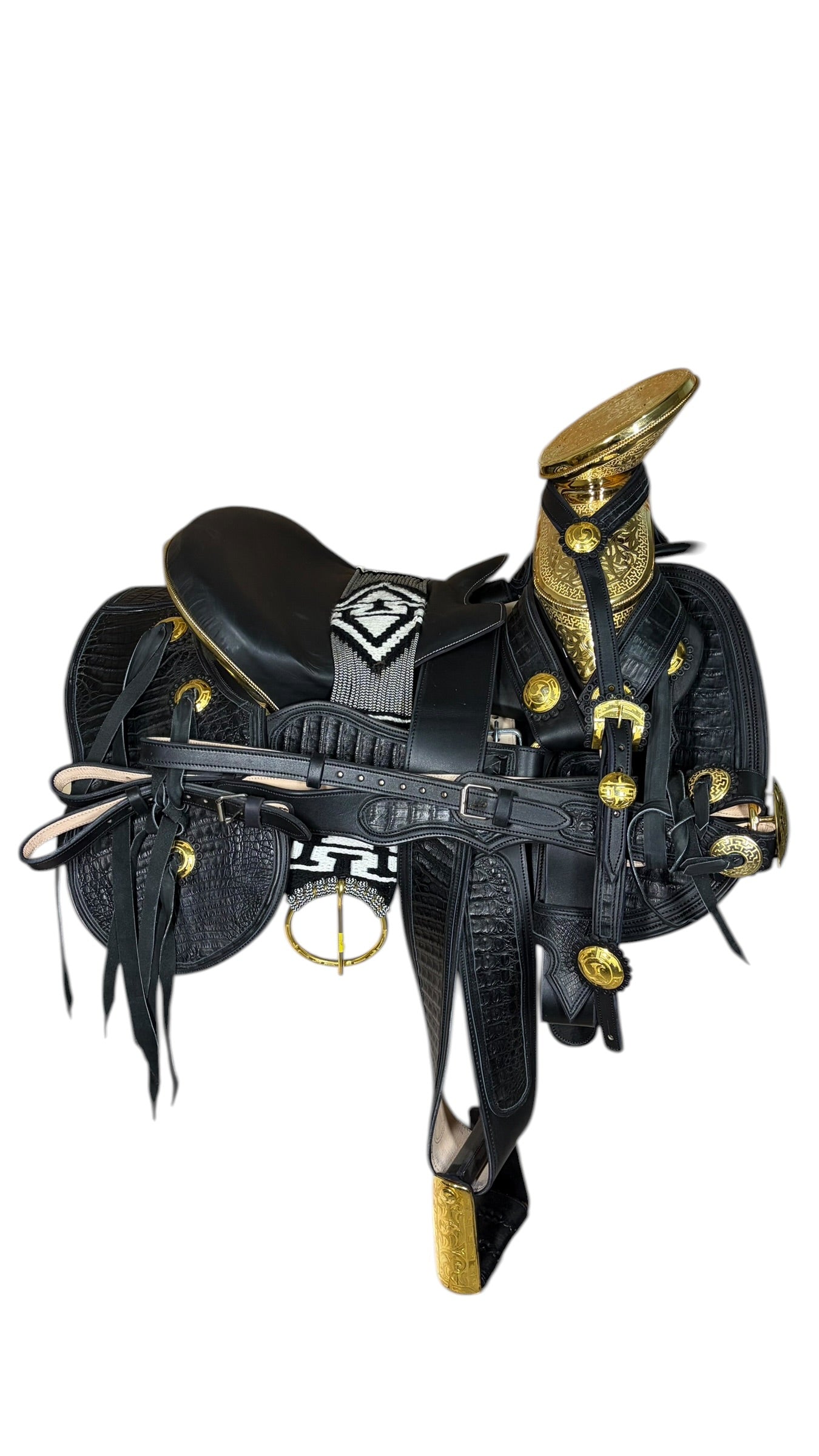 Montura De Caimán Herraje Chapa De Oro