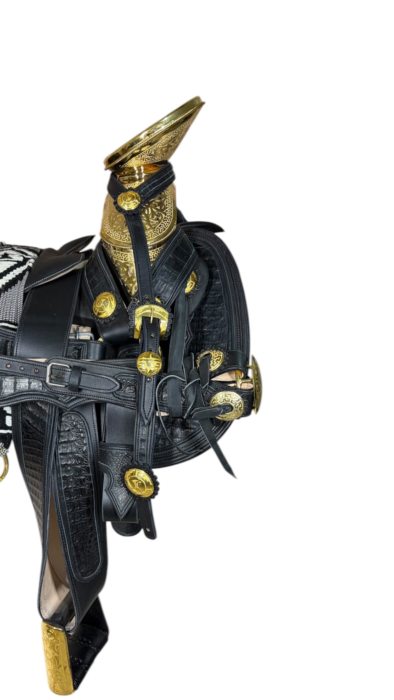 Montura De Caimán Herraje Chapa De Oro