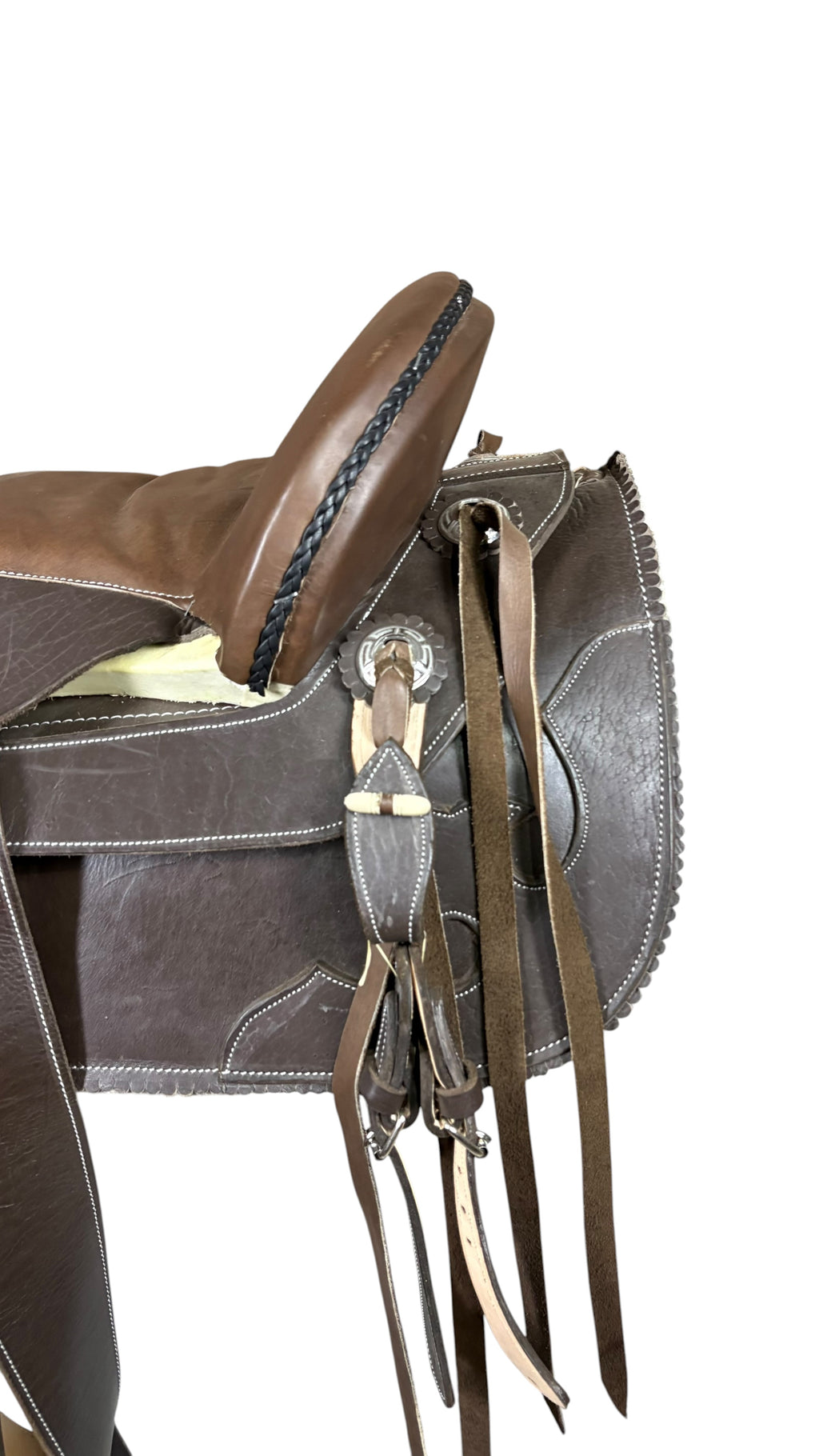 Montura de Esqueleto Vaqueta de Látigo Premium Herraje de Acero con Fuste Bolsa de Toro #16