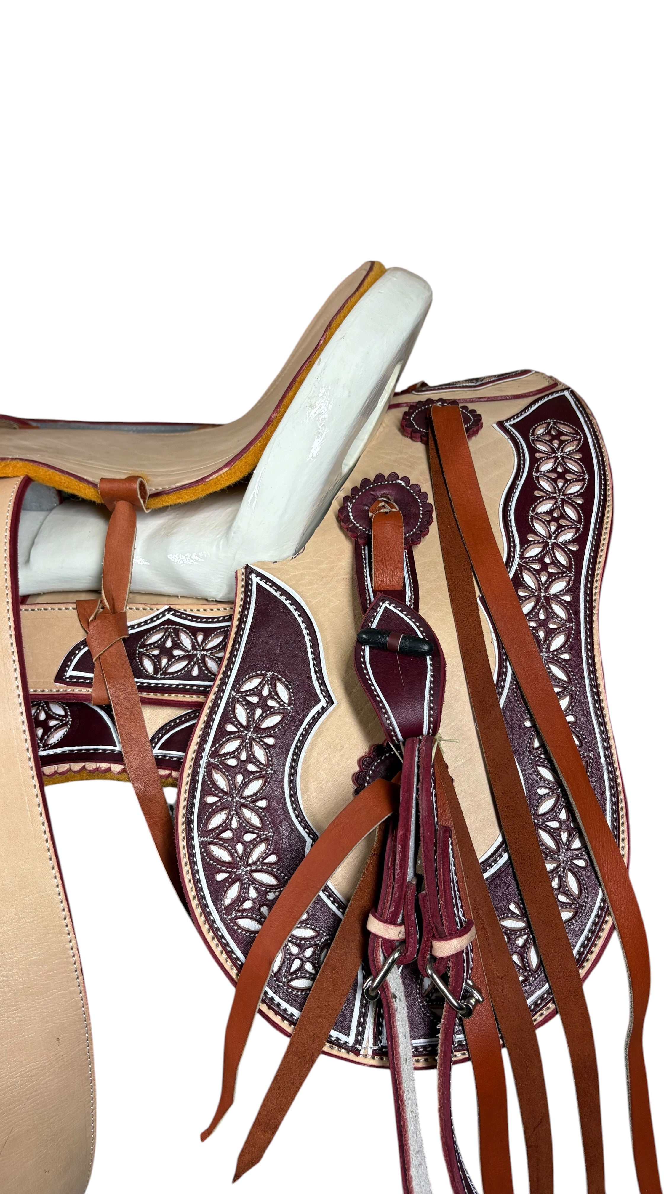 Montura de Guitarra Flor Desmontable Forro Carnaza con Fuste #15